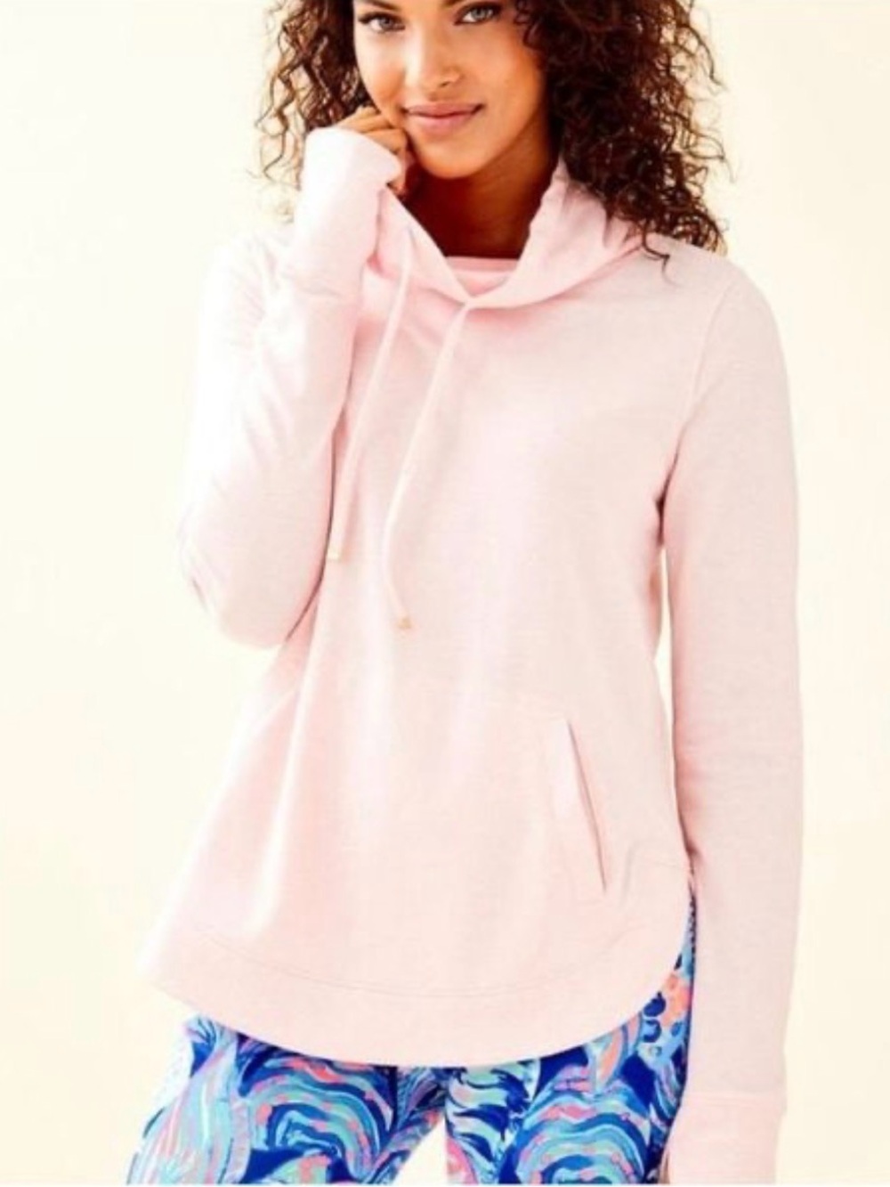 Lily Pulitzer French Terry Pink Paradise Fletcher Lightweight Sweatshirt Small
